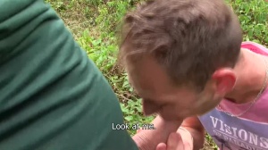 young businessman swallows cock like no thing