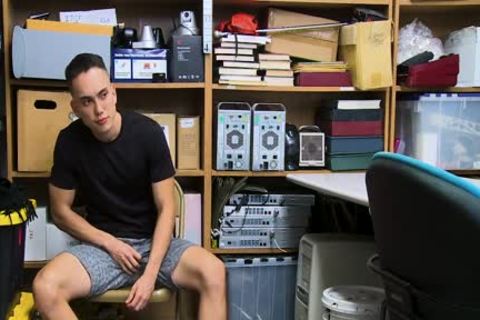 Security Guard Shoves His rod In Public Masturbators face hole