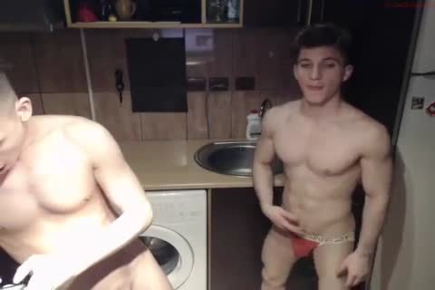 bare web camera boys In Kitchen