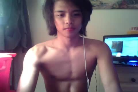 pretty oriental boy blows His Wad