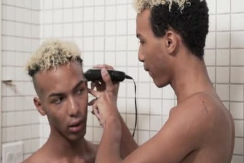 Nailed rough in bath alongside young twink