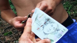 Deepthroat bj and cowgirl action in the woods