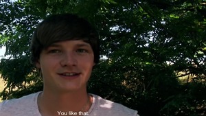 young babe bouncing on a humongous dick outdoors