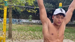 East Boys - Athletic gay first time cumshot at the castings