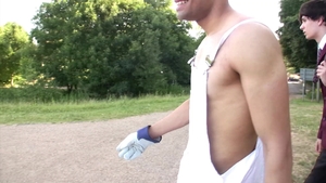 Unexpected Delight with White Dungarees