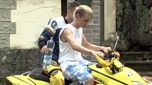 Alan Embraces His New Biker Boy Lifestyle